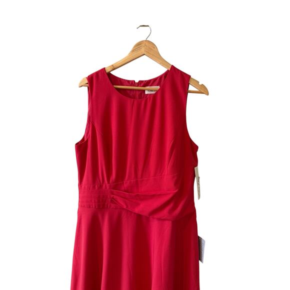 Eliza J Modest Sleeveless Spring Sheath Dress Poppy Red 16 - Picture 3 of 7